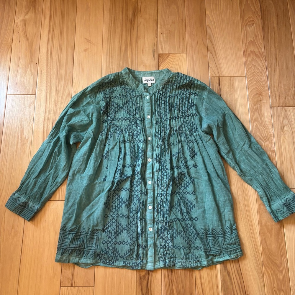 Signals Boho Patterned Button Front Lightweight C… - image 1